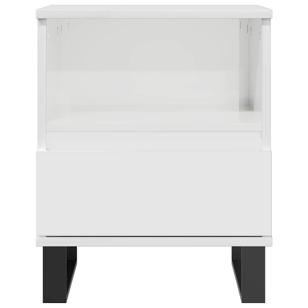 Bedside Cabinets 2 pcs High Gloss White 40x35x50 cm Engineered Wood