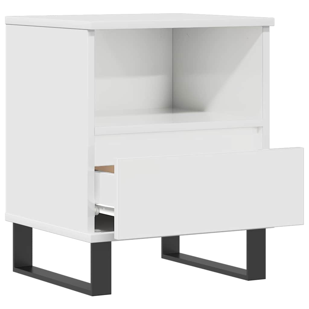 Bedside Cabinets 2 pcs High Gloss White 40x35x50 cm Engineered Wood