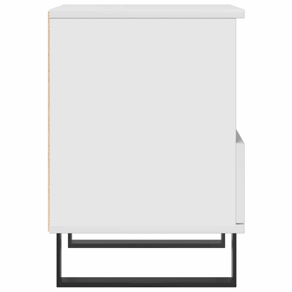 Bedside Cabinets 2 pcs High Gloss White 40x35x50 cm Engineered Wood