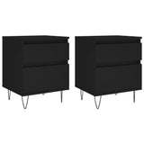 Bedside Cabinets 2 pcs Black 40x35x50 cm Engineered Wood