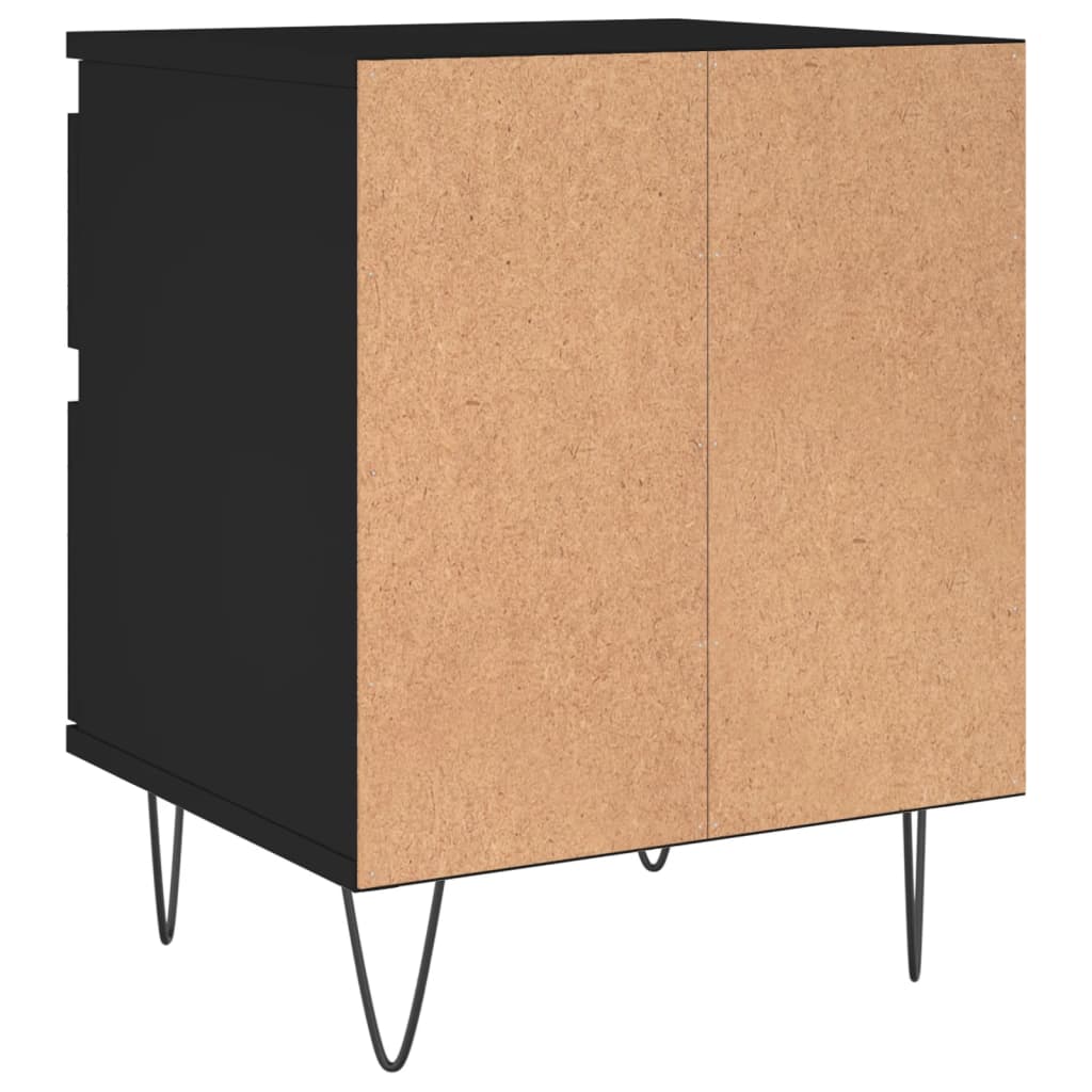 Bedside Cabinets 2 pcs Black 40x35x50 cm Engineered Wood
