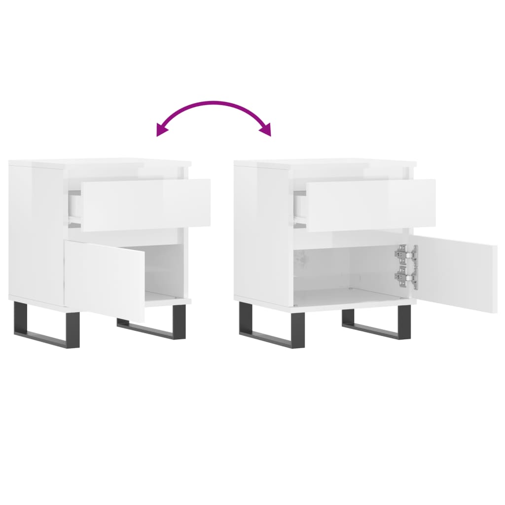 Bedside Cabinets 2 Pcs 40X35X50 Cm Engineered Wood