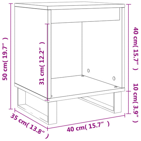 Bedside Cabinet 40X35X50 Cm Engineered Wood