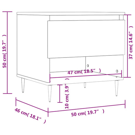 Coffee Tables 2 Pcs 50X46X50 Cm Engineered Wood