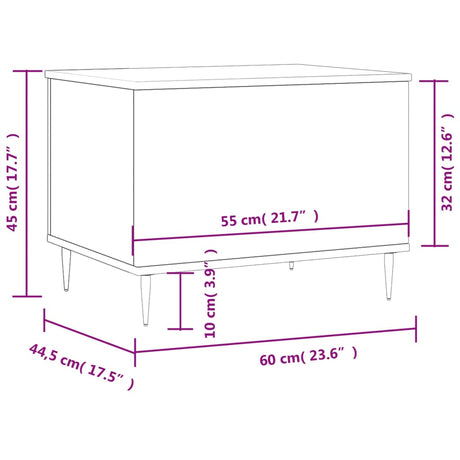 Coffee Table 60X44.5X45 Cm Engineered Wood