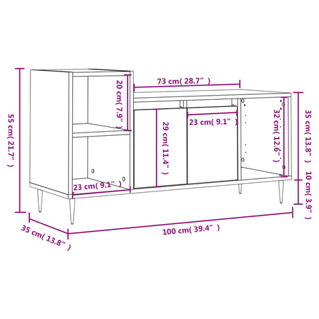 Tv Cabinet 100X35X55 Cm Engineered Wood