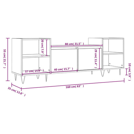 Tv Cabinet 160X35X55 Cm Engineered Wood