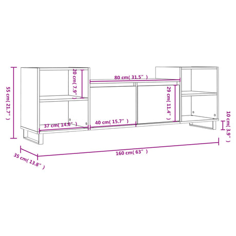 Tv Cabinet 160X35X55 Cm Engineered Wood