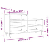 Shoe Cabinet 102X36X60 Cm Engineered Wood