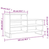 Shoe Cabinet 102X36X60 Cm Engineered Wood