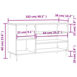 Shoe Cabinet 102X36X60 Cm Engineered Wood