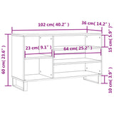 Shoe Cabinet 102X36X60 Cm Engineered Wood