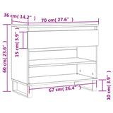 Shoe Cabinet 70X36X60 Cm Engineered Wood