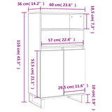 Highboard 60X36X110 Cm Engineered Wood