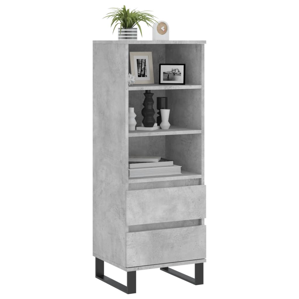 Highboard Concrete Grey 40x36x110 cm Engineered Wood