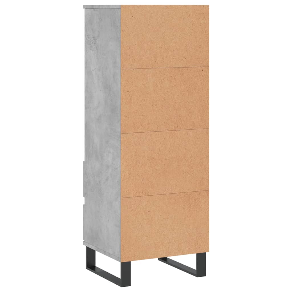 Highboard Concrete Grey 40x36x110 cm Engineered Wood