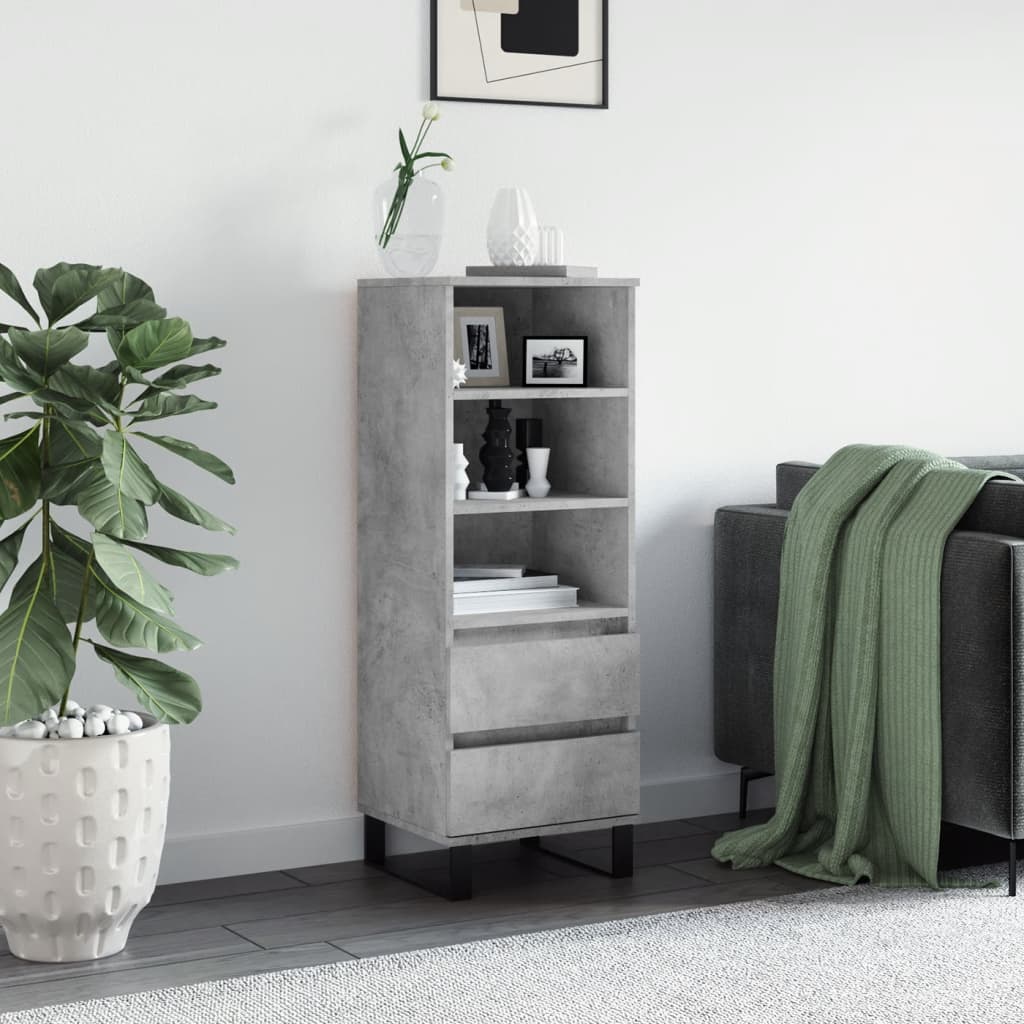 Highboard Concrete Grey 40x36x110 cm Engineered Wood