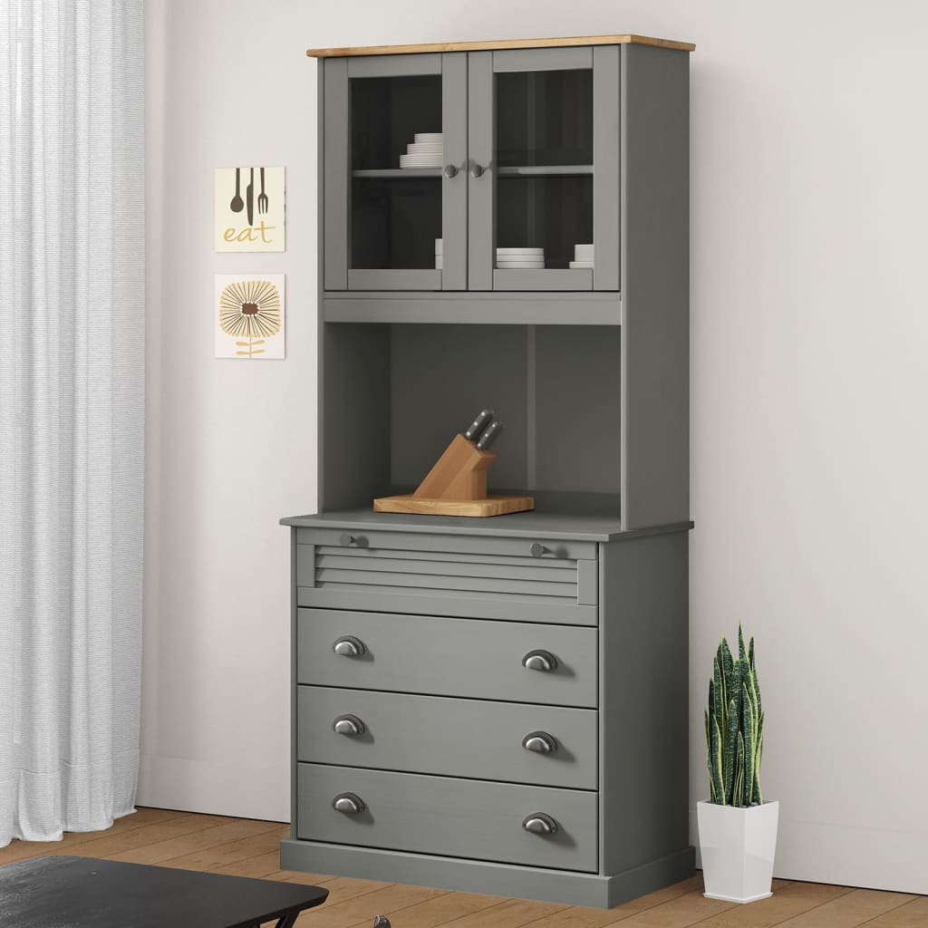 Highboard Vigo 78X40X175 Cm Solid Wood Pine