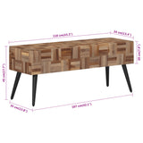 Bench 110x35x45 cm Solid Reclaimed Teak
