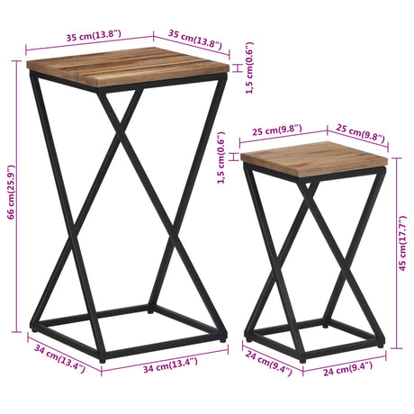 Side Tables 2 Pcs Solid Reclaimed Teak