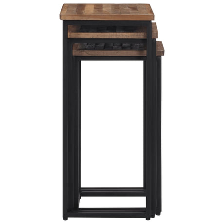 Nesting Coffee Tables 3 Pcs Solid Wood Teak