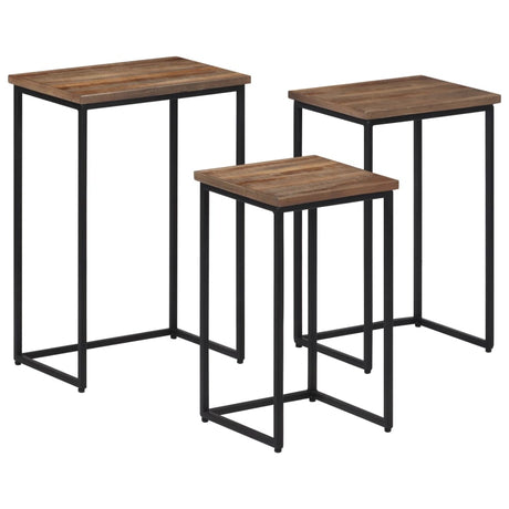 Nesting Coffee Tables 3 Pcs Solid Wood Teak