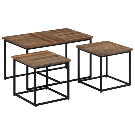 Nesting Coffee Tables 3 Pcs Solid Wood Teak