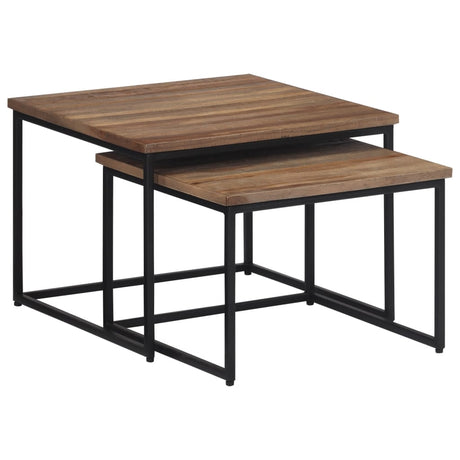 Nesting Coffee Tables 2 Pcs Solid Wood Teak
