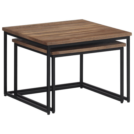 Nesting Coffee Tables 2 Pcs Solid Wood Teak