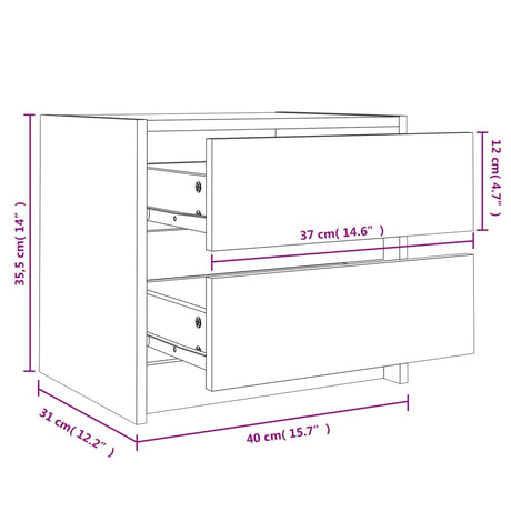 Bedside Cabinets 2 Pcs 40X31X35.5 Cm Solid Wood Pine