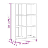 Bookcase 70X33X110 Cm Solid Wood Pine