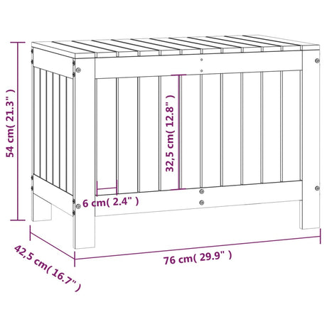 Garden Storage Box 76X42.5X54 Cm Solid Wood Pine