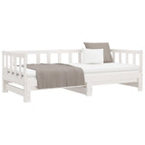Day Bed with Trundle without Mattress White 90x190 cm Single Solid Wood