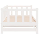 Day Bed with Trundle without Mattress White 90x190 cm Single Solid Wood