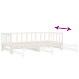 Day Bed with Trundle without Mattress White 90x190 cm Single Solid Wood