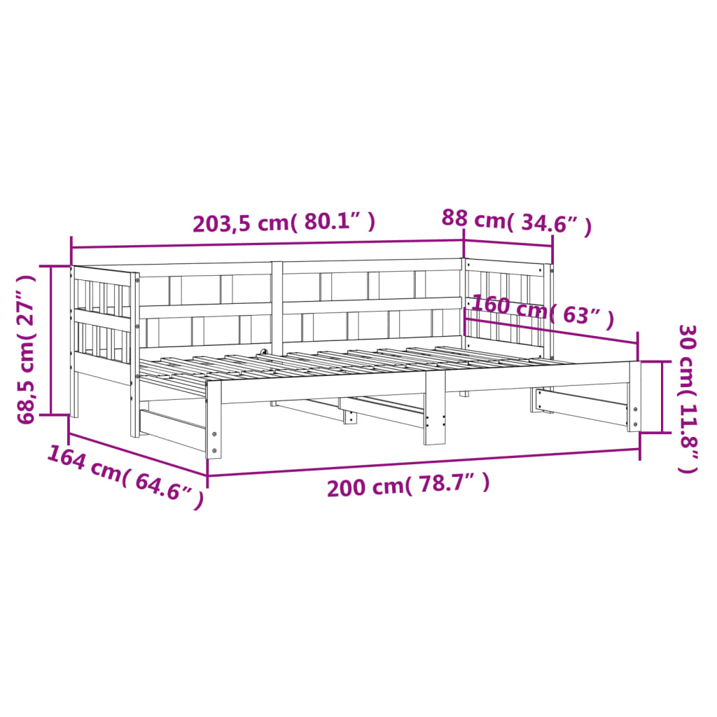 Daybed With Trundle Without Mattress Solid Wood