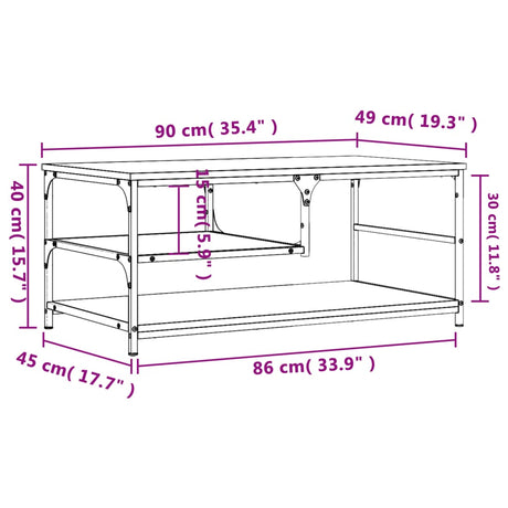 Coffee Table 90X49X40 Cm Engineered Wood