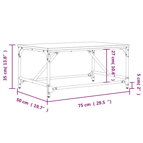 Coffee Table 75X50X35 Cm Engineered Wood