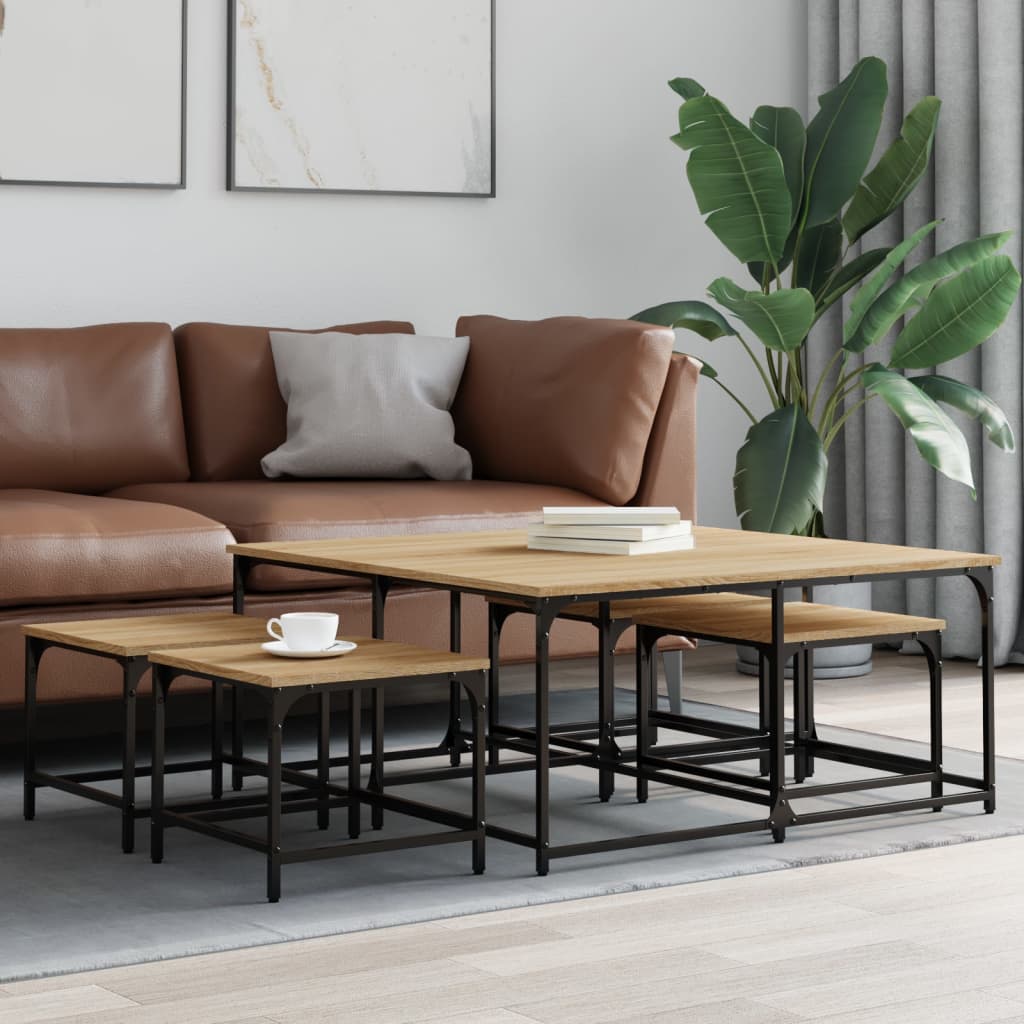 Nesting Coffee Tables 5 Pcs Engineered Wood