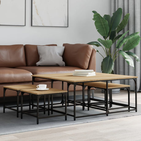 Nesting Coffee Tables 5 Pcs Engineered Wood