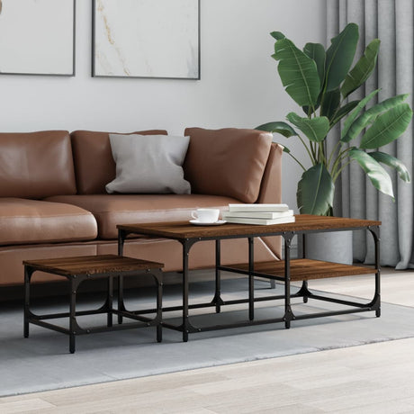 Nesting Coffee Tables 2 Pcs Engineered Wood