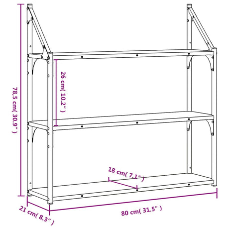3-Tier Wall Shelf Engineered Wood