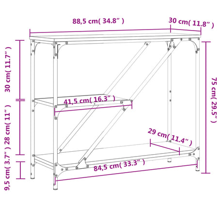Console Table 88.5X30X75 Cm Engineered Wood