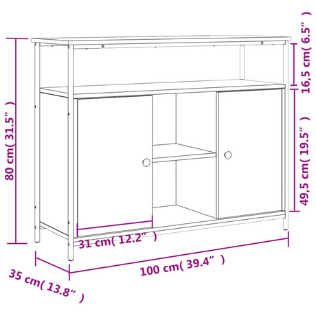 Sideboard 100X35X80 Cm Engineered Wood