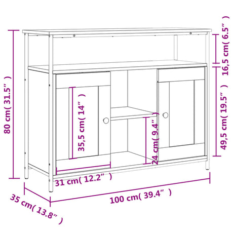 Sideboard 100X35X80 Cm Engineered Wood