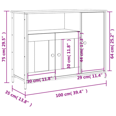 Sideboard 100X35X75 Cm Engineered Wood