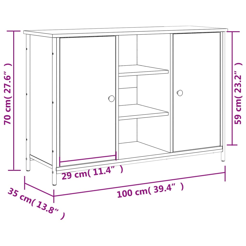 Sideboard 100X35X70 Cm Engineered Wood