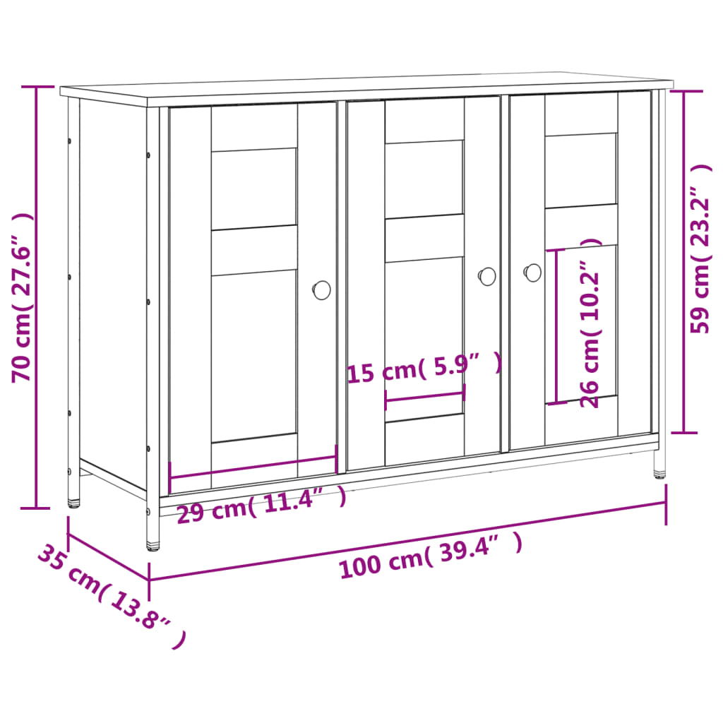 Sideboard 100X35X70 Cm Engineered Wood