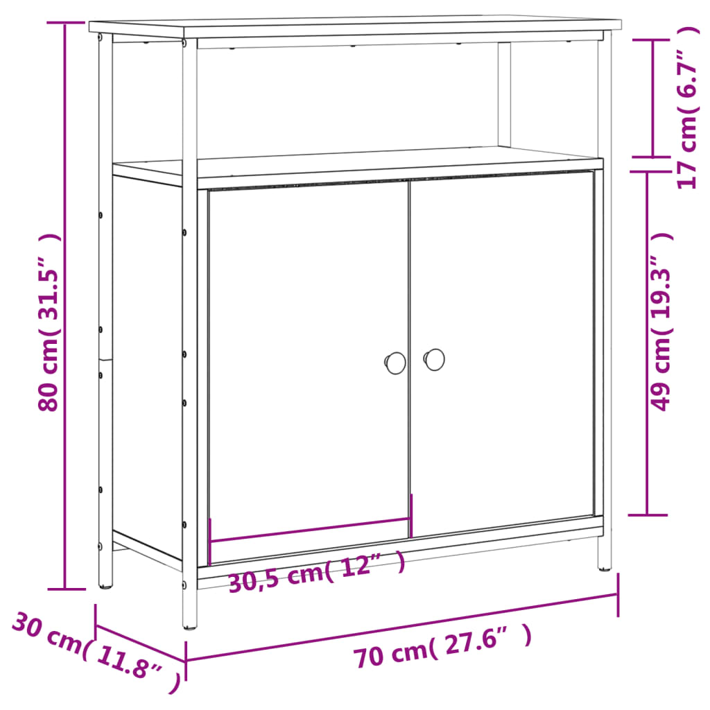 Sideboard 70X30X80 Cm Engineered Wood