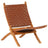 Folding Chair Crossed-Stripe Real Leather